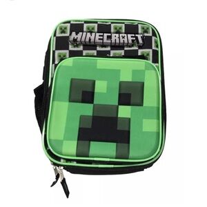 NEW: Lunchbox Minecraft Creeper Kids BPA-Free Insulated Lunch Tote Bottle Pocket